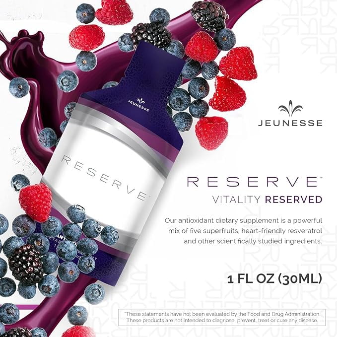 Jeunesse Global Reserve Antioxidant Fruit Blend Nutritional Supplement 1FL OZ 30 Gel Packets