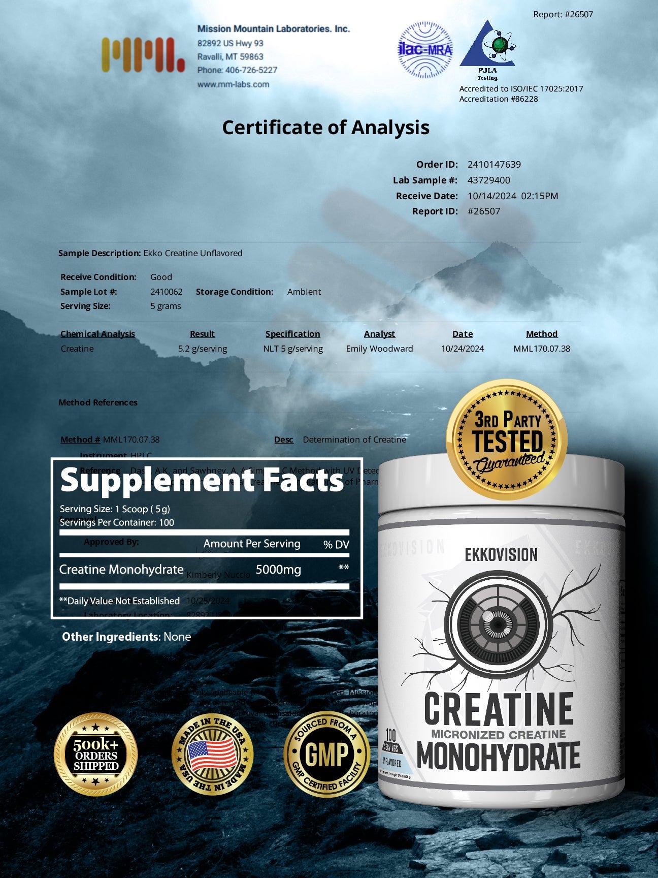 Creatine Monohydrate 3rd Party Tested
