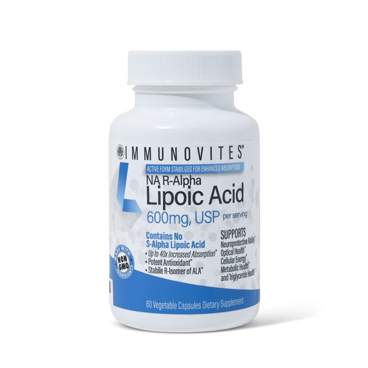 Stabilized R-Alpha Lipoic Capsules ((TRUE)) 600mg per Serving - (60ct Bottles) High Potency (Low Sodium)
