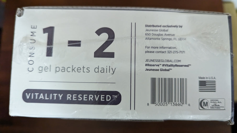 Jeunesse Global Reserve Antioxidant Fruit Blend Nutritional Supplement 1FL OZ 30 Gel Packets