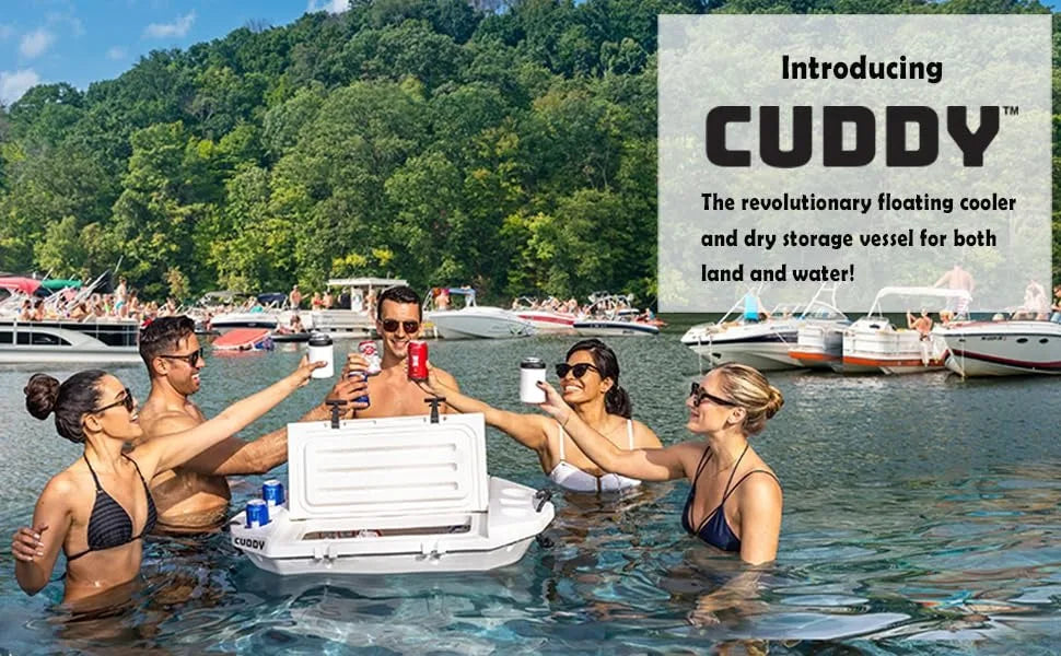 Cuddy Floating Cooler and Dry Storage Vessel – 40QT – Amphibious Hard Shell Design - Multiple Color Options US only free shipping