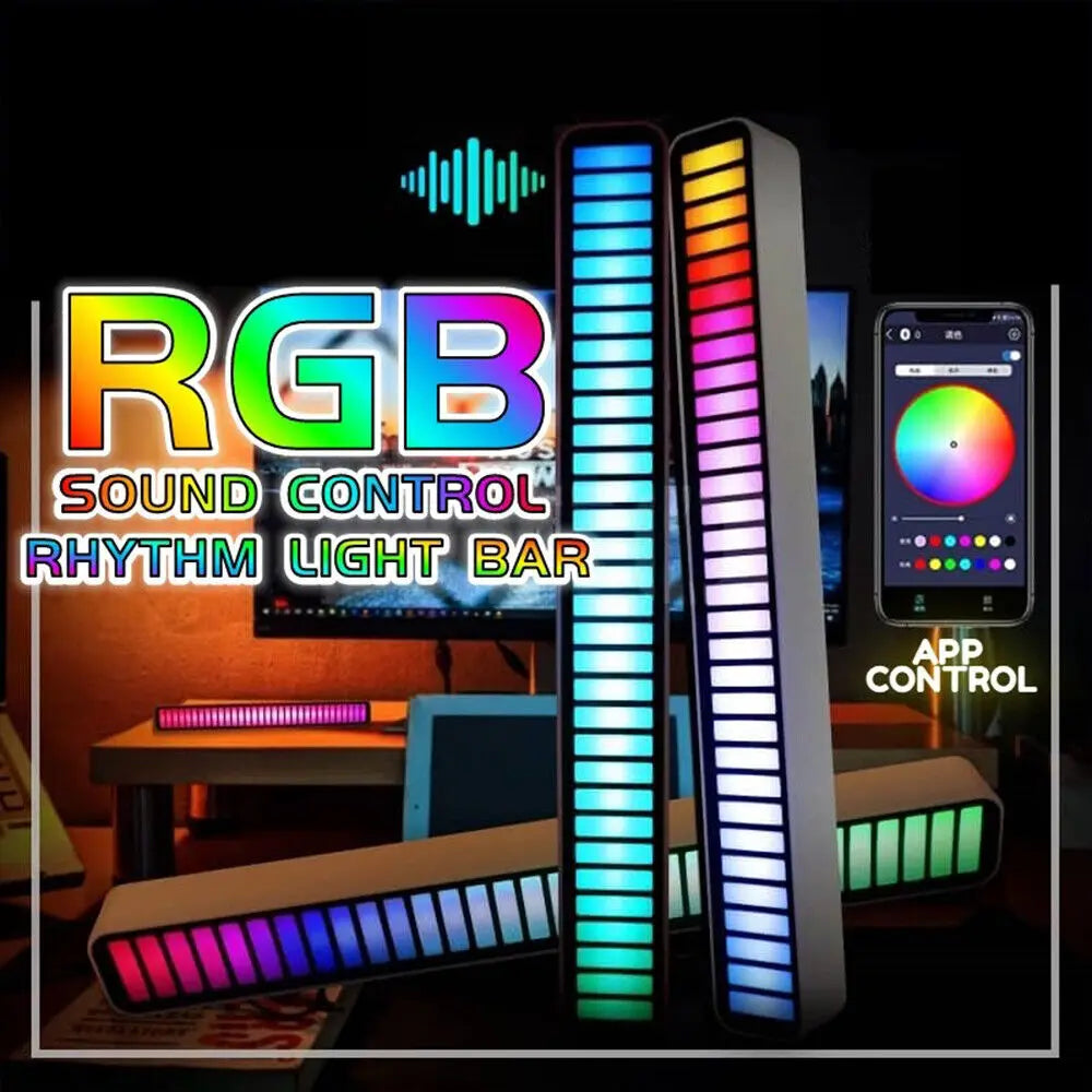 RGB Voice Control Synchronous Rhythm Light Internet Popular Colorful Music Ambient Light Car Desktop Induction Creative Led Pick