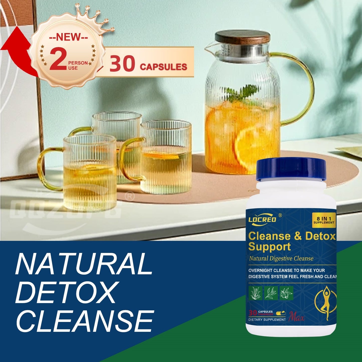 Cleanse & Detox Capsule Gentle Herbal Supports Digestive Health 30 Capsules