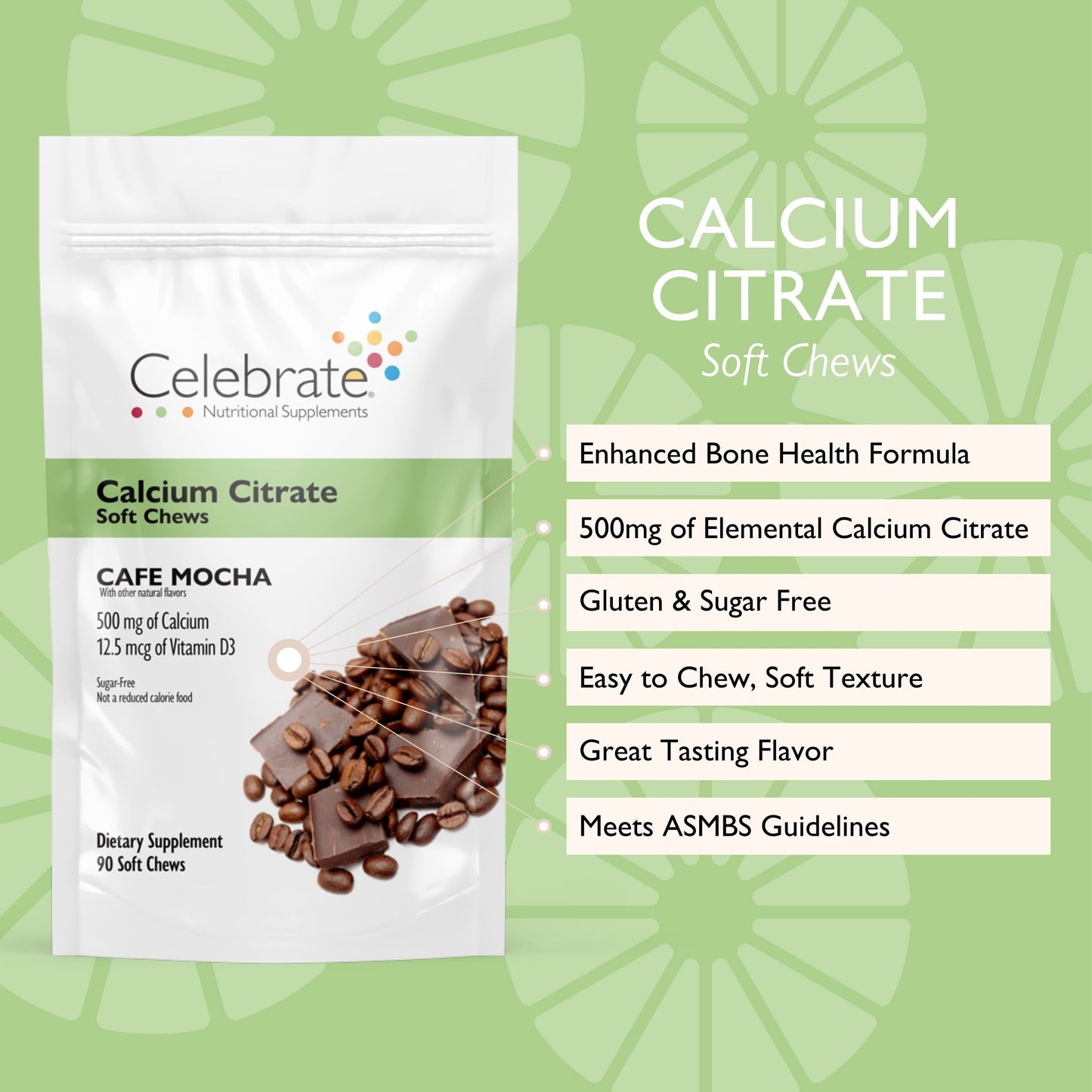 Cafe mocha calcium citrate soft chew product information  